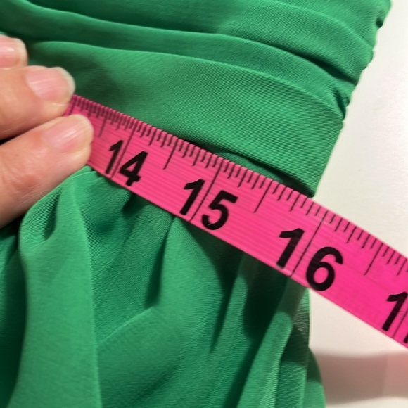 NWT Alfred Angelo Cocktail Dress- green  chiffon, full skirt-Sz 12 - Picture 13 of 14